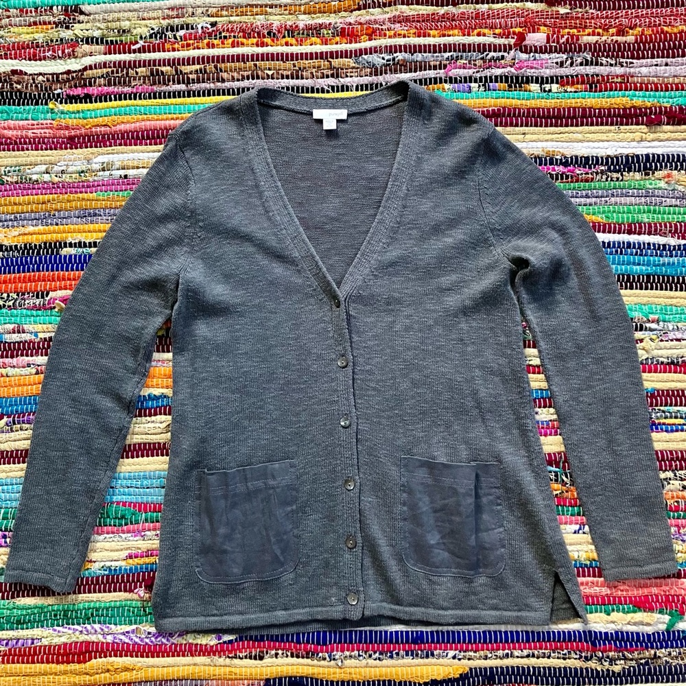 J. Jill ~ Cotton linen blend cardigan sweater